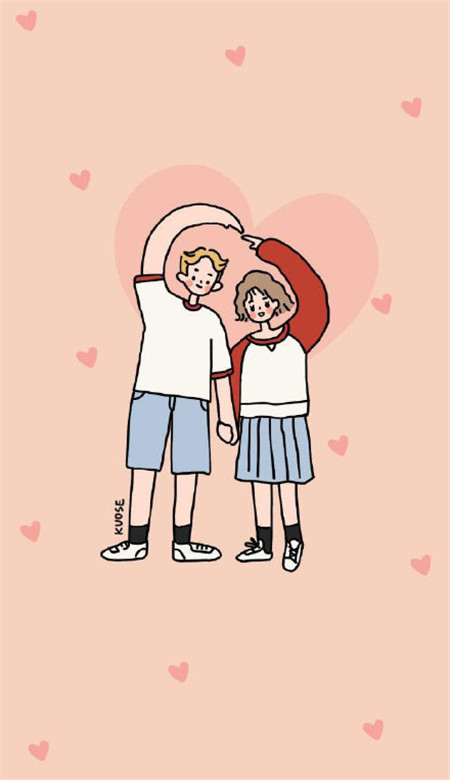 情侣手机壁纸卡通可爱大全 超甜的幸福情侣壁纸图片