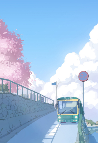 蓝色日本小清新墙纸系列日本风景图片街道动画