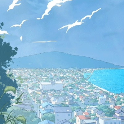 蓝色漫画背景图片唯美梦幻 宫崎骏漫画下的蓝蓝夏日