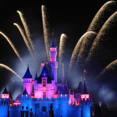 迪士尼城堡微信背景图烟花 往后的日子都充满希望