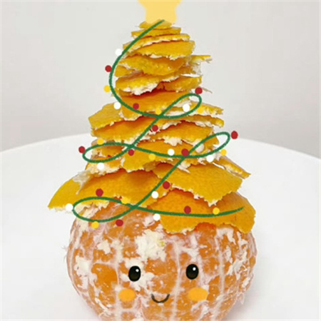 手工diy橘子味圣诞树图片 你就是圣诞树最顶上那颗一闪一闪的星星